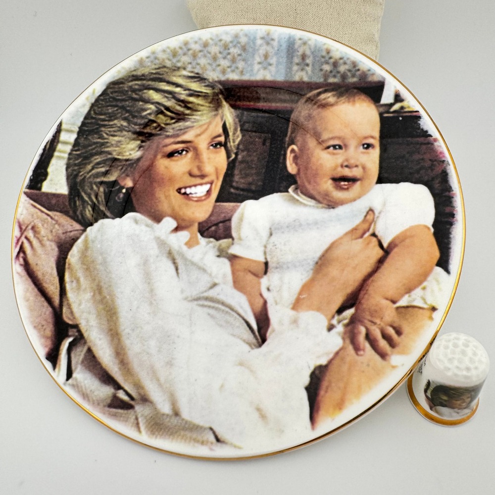 Finsbury 1983 Princess Diana Prince William  Plate Thimble Set Bone China